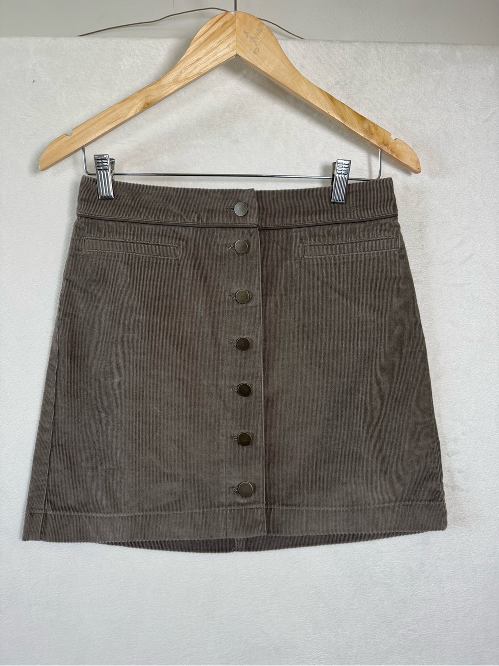 Aritzia Wilfred Button-Front Corduroy Mini Skirt - Brown size 6